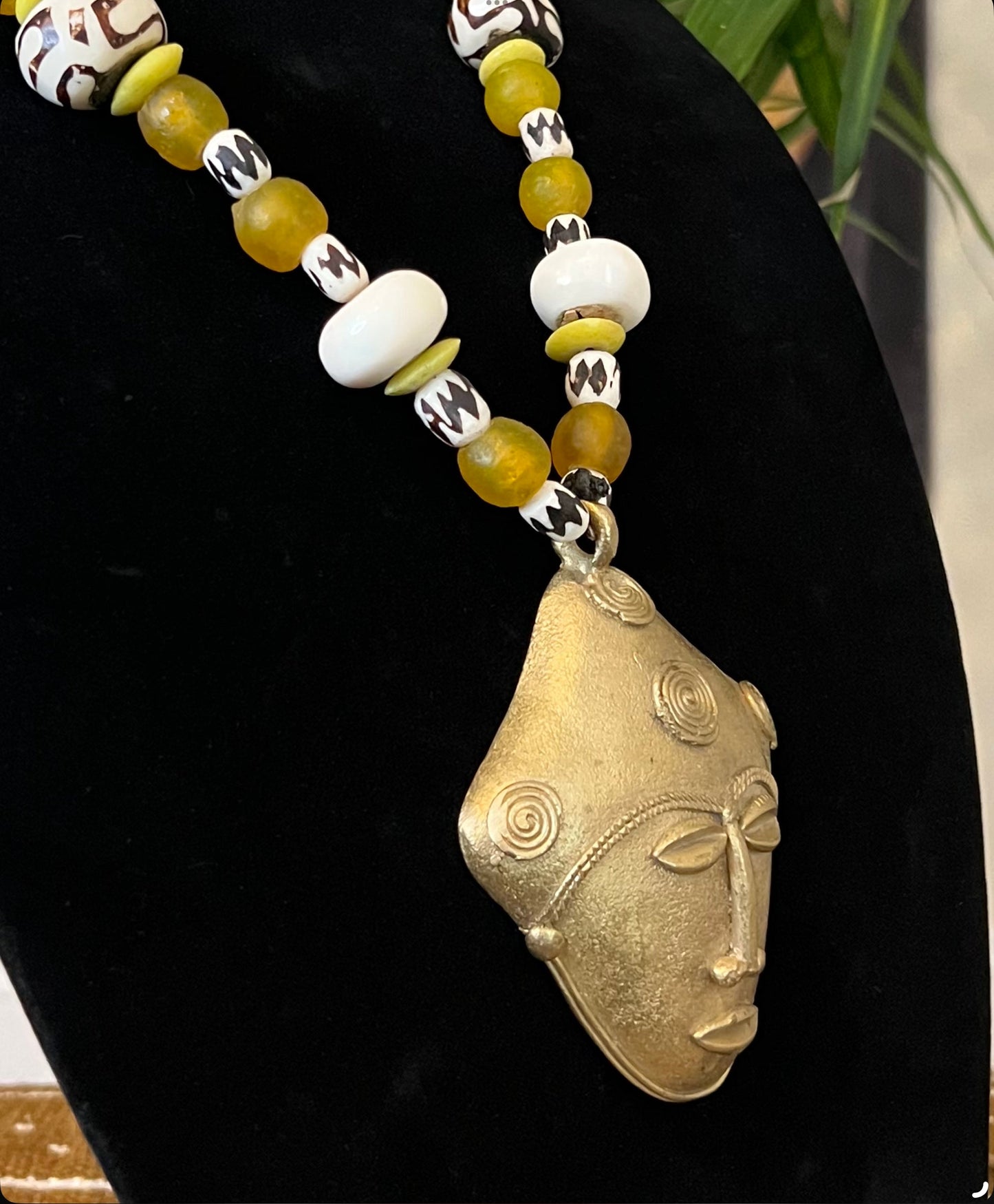 Spiral Ashanti Mask Necklace