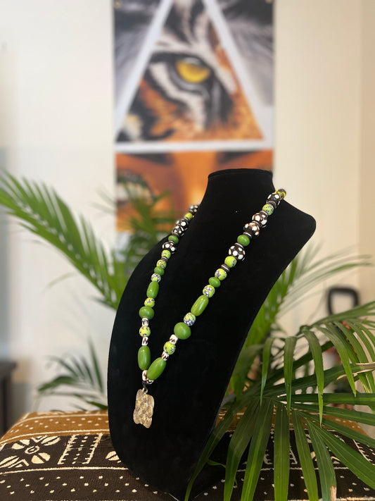 Green Earth Spirals Necklace