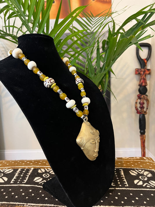 Spiral Ashanti Mask Necklace