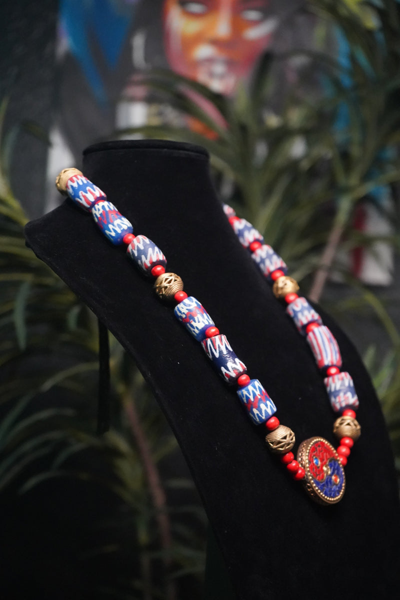 Harmony's Fusion: Yin Yang African Necklace
