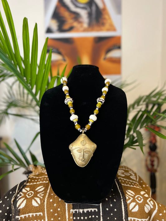 Spiral Ashanti Mask Necklace
