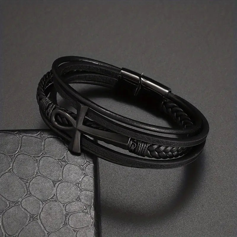 Egyptian Ankh magnetic buckle bracelet