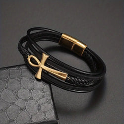 Egyptian Ankh magnetic buckle bracelet